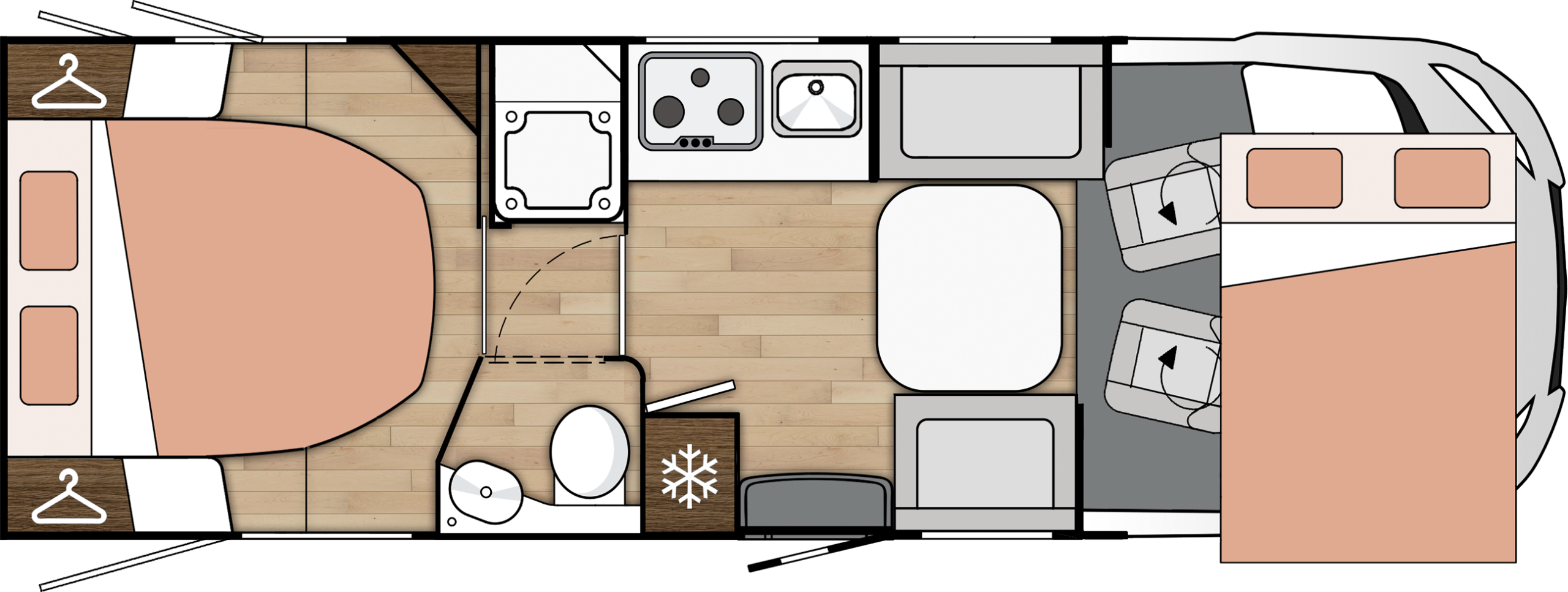 implantation du camping-car Benimar Amphitryon A998