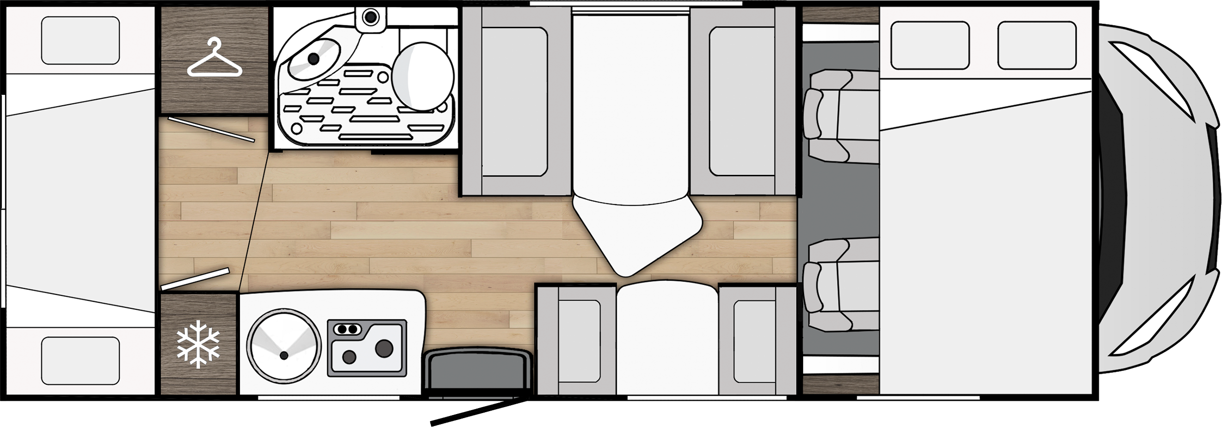 Implantation du camping-car familial de Benimar, en pleine campagne