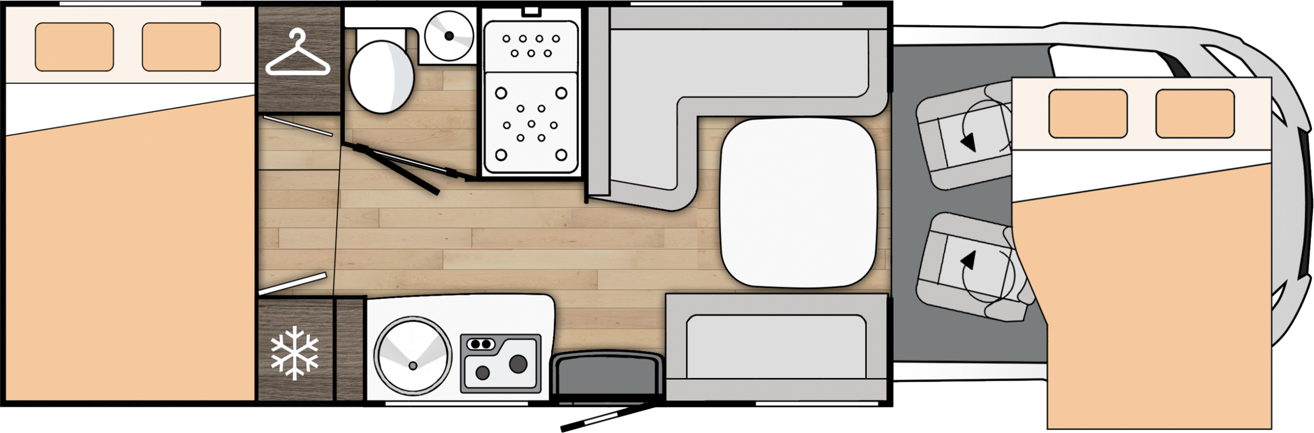 Implantation du camping car profilé Benimar Tessoro
