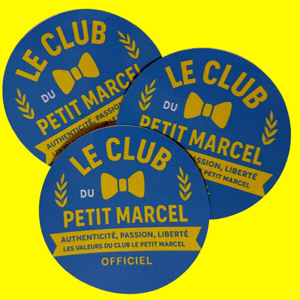 3 Autocollants Officiels — Le Club Le Petit Marcel (Frais de port inclus)