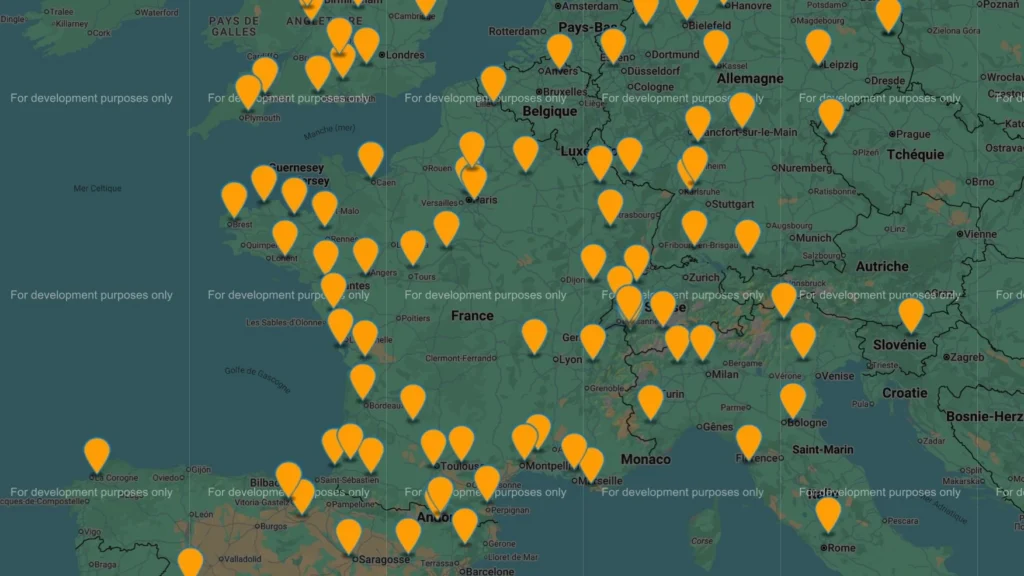 Réseau de distribution Panama en France — carte ou affichage lors de la convention